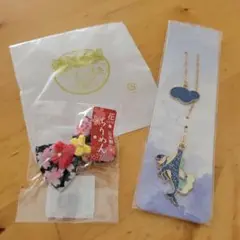 【新品】金閣寺お土産 ちりめんリボンヘアピン クジラのブックレット しおり