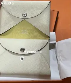 エルメス カードケース カルヴィ デュオ ヴェルソ ナタ ジョーヌプッサン
