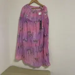 body shake ロングスカート ピンク紫