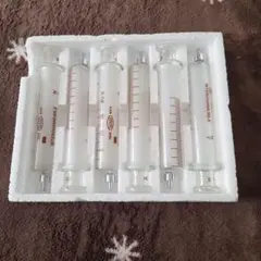 ガラス　白硬　シリンジ　レトロ　アンティーク　翼工業　VAN 4本セット