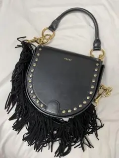 Sacai サカイ レザーハンドバッグ スタッズバッグ フリンジバッグ