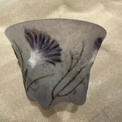 飯塚亜裕子　花のグラス　真作保証　共箱