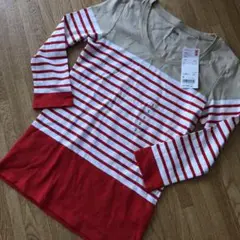 UNIQLOボーダー七部袖シャツ