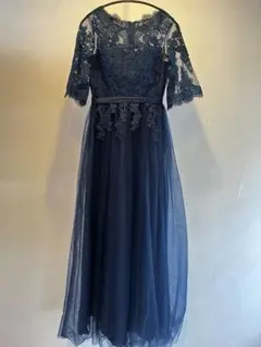 DEEPEYES ネイビー　ロングドレス　レース