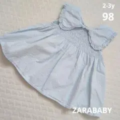 ZARABABY　ビッグ襟ノースリーブトップス　2-3y98