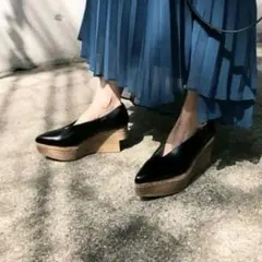 【値下げ】Ameri VINTAGE WOOD PLATFORM PUMPS