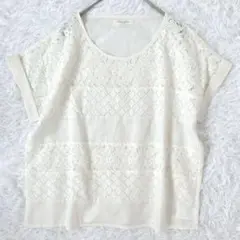 美品♡ chocol raffine robe アイボリー 半袖レーストップス