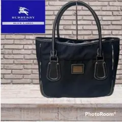 ➁BURBERRY BLUE LABEL ハンドバッグ金具フォースロゴ チェック