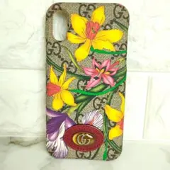 美品☆GUCCIフラワー アイフォンケース GG柄 iPhone X XS対応