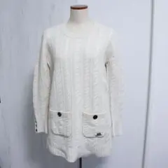 バーバリーロンドン カシミヤ ロング ケーブルニット サイズ2