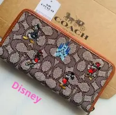 COACH コーチディズニー 50周年コラボ 長財布 ミッキー 新品