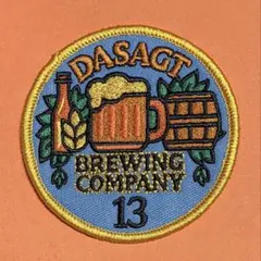 A1958ビール醸造会社ビールジョッキ•ボトル•ホップ•樽 刺繍ワッペン　アイ