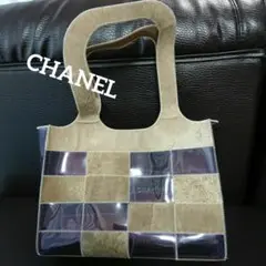 CHANEL シャネル 大容量スエードビニールトートバッグ【ヴィンテージ】