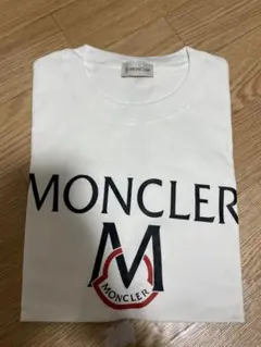 MONCLER ホワイト ロゴ Tシャツ　Lサイズ