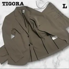 （美品）TIGORA 洗える　セットアップ　スーツ　ベージュ　トラベルスーツ