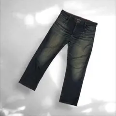 S-369 EDWINエドウィンダークブルー ストレートデニム ボタンフライXL