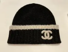 新作 CHANEL シャネル 新品 ブラック 黒 ニット帽 帽子 ビーニー