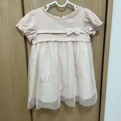 ピンク リボン付きドレス ベビー服