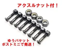 アクスルナット 4個付 スケボー ビス 1インチ プラス 黒 高品質