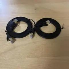 【新品】CAT6 LANケーブル2m 2個 有線 ランケーブル フラットタイプ