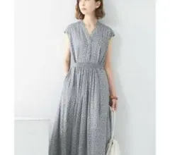 美品《ROSSO》リーフプリントウエストリボンワンピース フリーサイズ