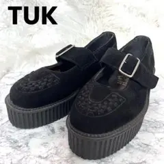 TUK ティーユーケー ラバーソール 厚底 ブラック バックル スエード UK7