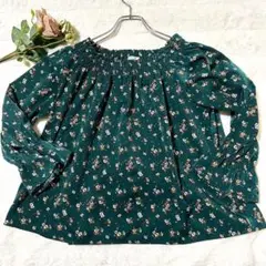 COLZA コルザ　総柄　花柄　90’s風　レディース　グリーン　サイズM 美品