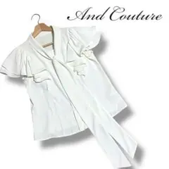 極美品 And Couture アンドクチュール フリル ボウタイ付き ブラウス