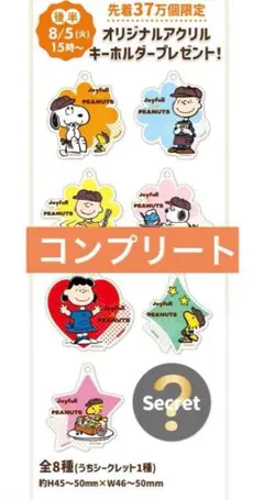 ジョイフル　スヌーピー　コラボ 限定　アクリルキーホルダー　コンプリート　セット