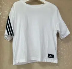 adidas 半袖Tシャツ ホワイト ストライプ