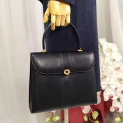 和光　WAKO　黒　 革素材　冠婚葬祭　金　ハンドバッグ