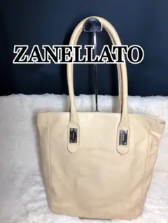 ZANELVATOザネラート トートバッグ ハンドバッグ レザー メタルプレート