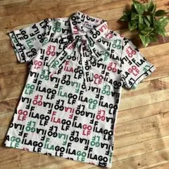 【極美品】　FILA GOLF リボン付きロゴプリント半袖シャツ L