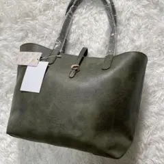 新品タグ付 D.KELLY マルチポーチセット トートバッグ A4 緑 2way