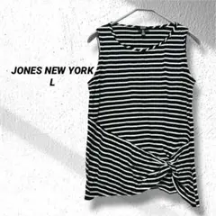 JONES NEW YORK ストライプ ノースリーブ L