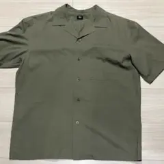 ［セール中］ユニクロ　オープンカラーシャツ　半袖　オリーブ　Sサイズ