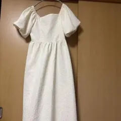 ABITOKYO ふくれジャガードパフスリーブスクエアワンピース Mサイズ
