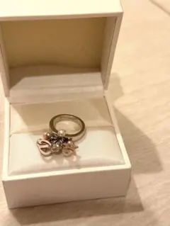 2676-4　保存箱付き✨Dior リング　指輪　ハート シルバー　9号 Christian Dior クリスチャンディオール ハートリング 指輪 D