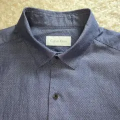 Calvin Klein ブルー ドレスシャツ 半袖Mサイズ