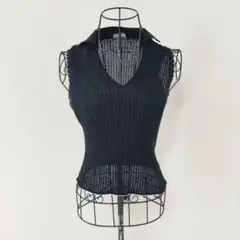 フィロソフィーアルベルタフェレッティー 美品 ノースリーブリブニット ブラック