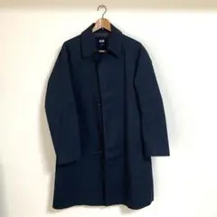 UNIQLO ユニクロ ブロックテック ステンカラーコート メンズ ネイビー S