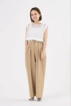 shirocon シロコン ダブルタックバギーパンツ ボトムス ベージュ 36