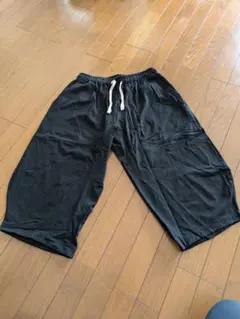 黒 ワイドパンツ 七分丈XLサイズ