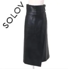 SOLOV レザーラップスカート