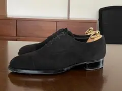 三陽山長 友二郎 スエード ストレートチップ 7 25cm ブラック 日本製