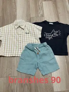 branshes 90 ベビー服 3点セット シャツ・Tシャツ・ショートパンツ