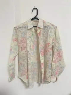 古着 柄シャツ シースルー