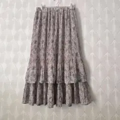 HKWORKSLONDONティアードスカート　ロング　花柄　プリーツa1583