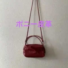 ポニー皮革　ショルダーバック