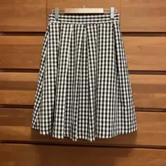 美品le reve vaniller黒白ギンガムチェックスカート